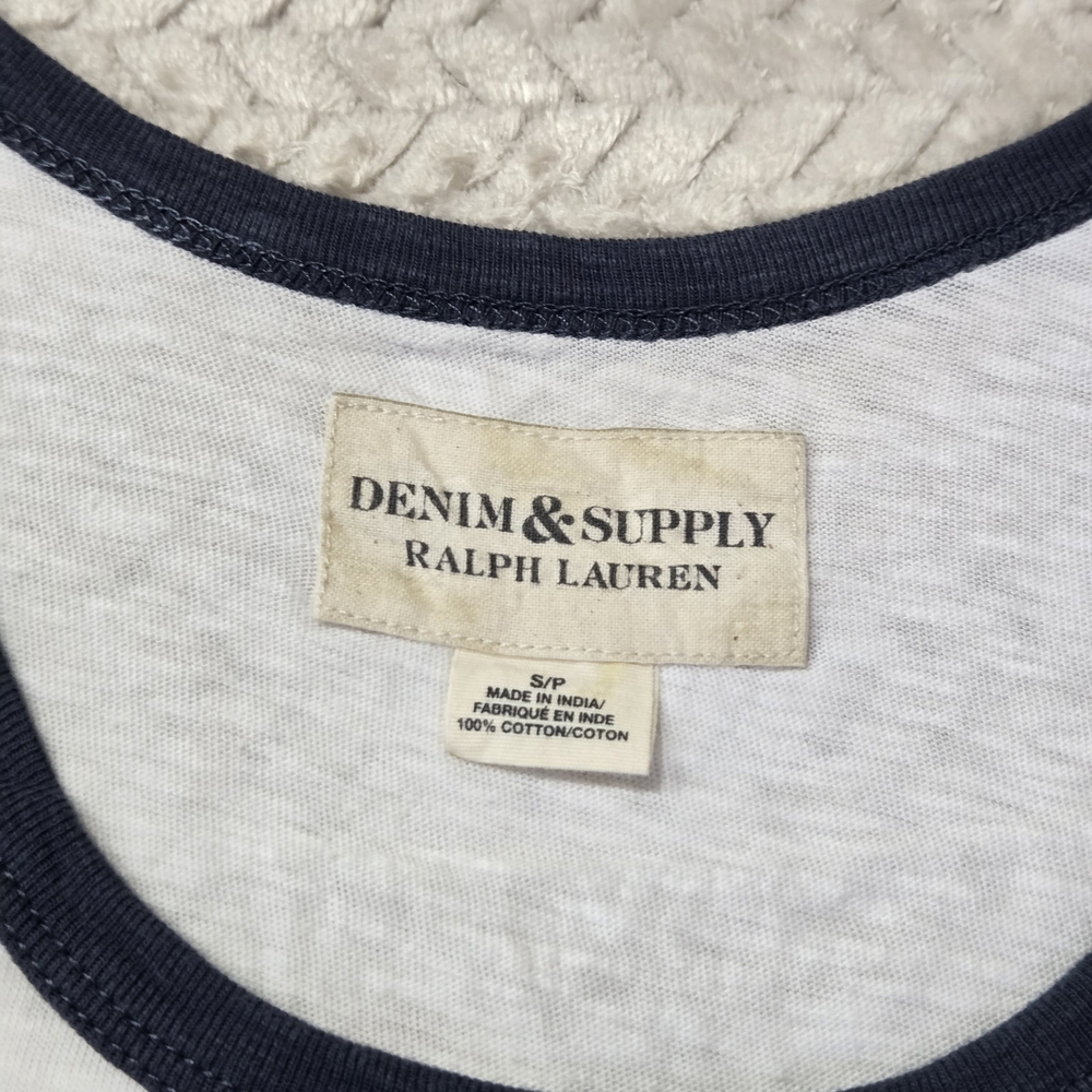 Denim & Supply Ralph Lauren Shirt Mens Small White Sleeveless USA Logo - Picture 4 of 5